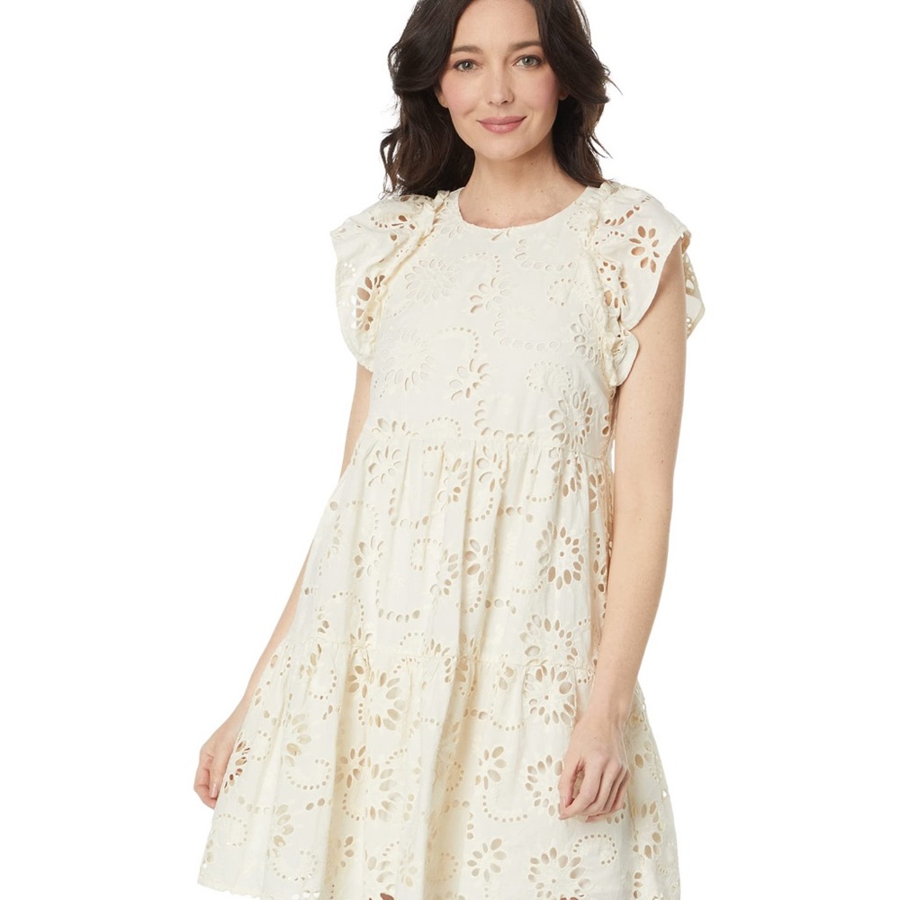Maggy London eyelet mini babydoll dress NEW!